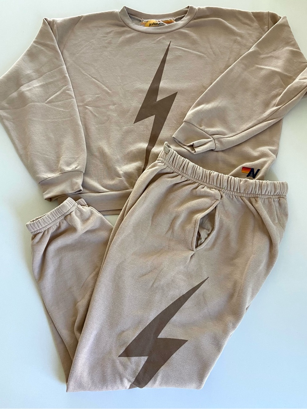 AVIATOR NATION SET Bolt in Sand/Mocha⚡️Size Small | Never Worn